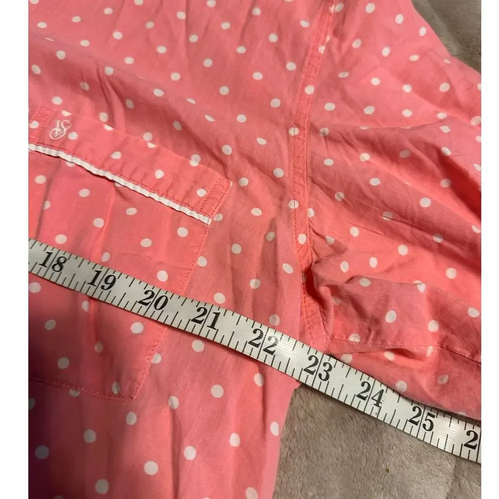 Victoria's Secret Pink Polka Dot Cotton Pajamas Size Large Pants Lightweight - Picture 7 of 8